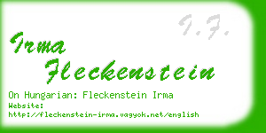 irma fleckenstein business card